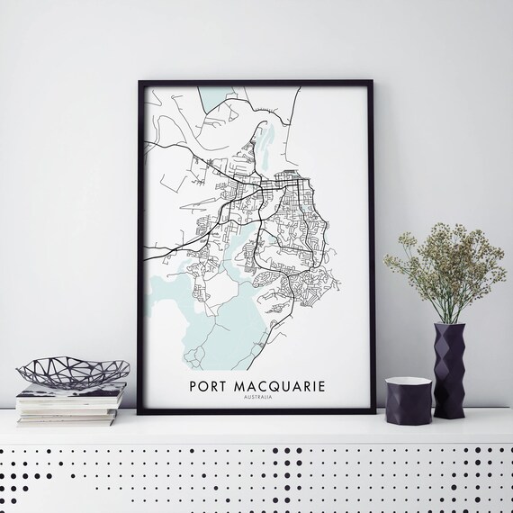 Port Macquarie Australia Minimalist City Map Line Art Travel Poster