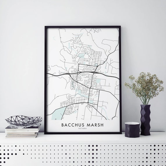 Bacchus Marsh Victoria Australia City Map Art Print