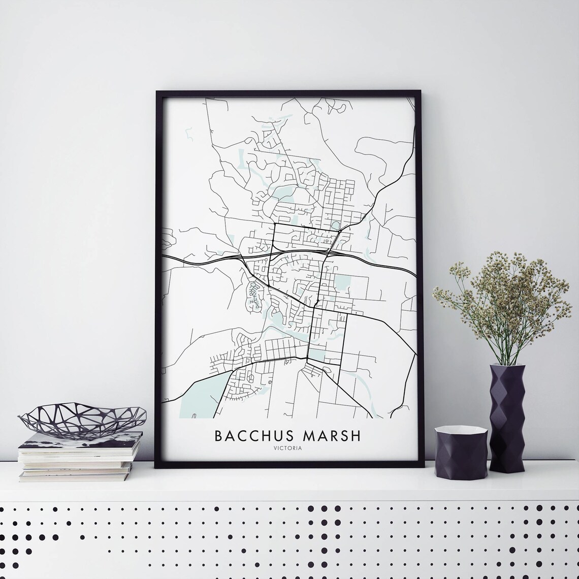 Bacchus Marsh Victoria Australia City Map Art Print