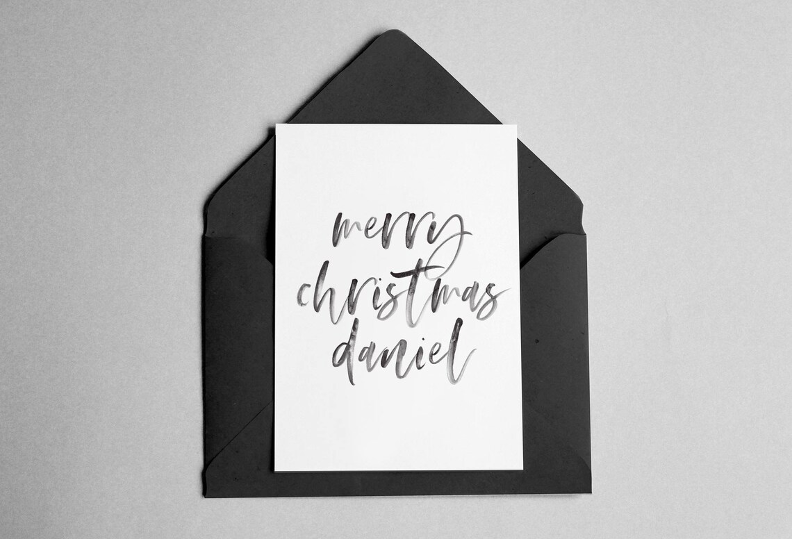 Personalized Merry Name Christmas Script Art Print