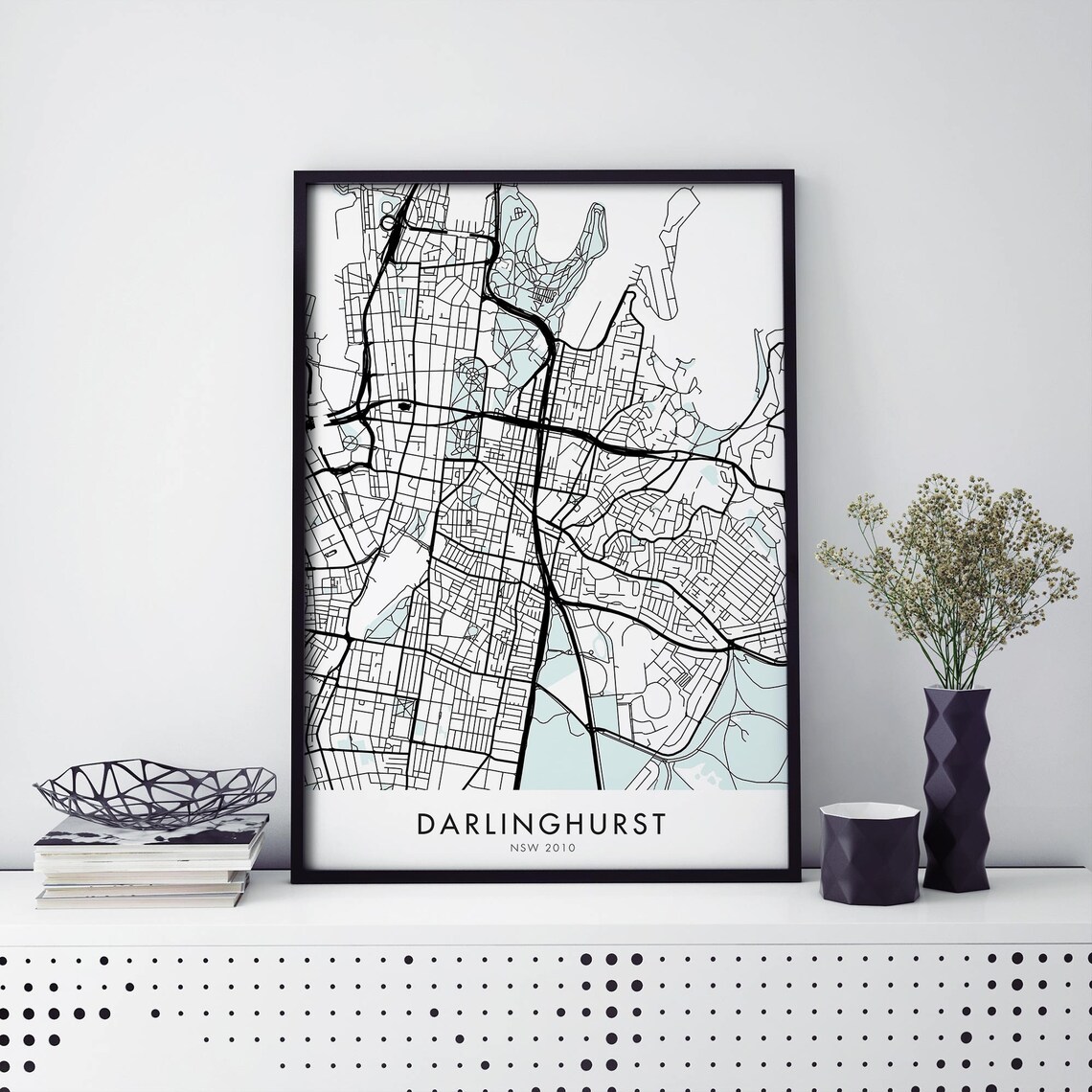 Darlinghurst Sydney Australia City Map Art Print
