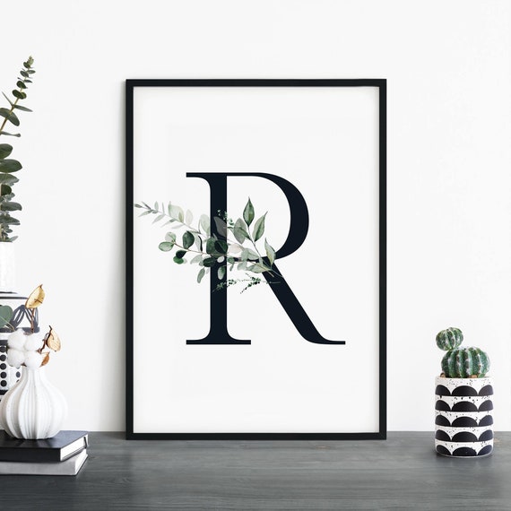 Letter R Alphabet Abstract Print Wall Art 4x6 5x7 A4 A3 A2 A1