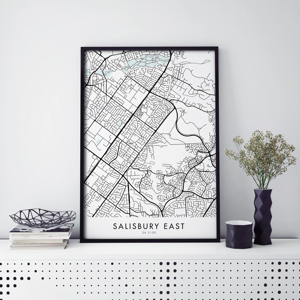 Elegant Salisbury East Adelaide Australia City Map Poster Art
