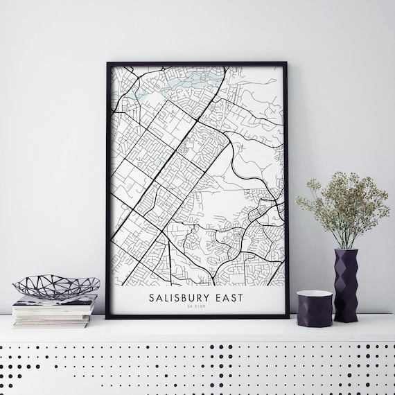 Elegant Salisbury East Adelaide Australia City Map Poster Art