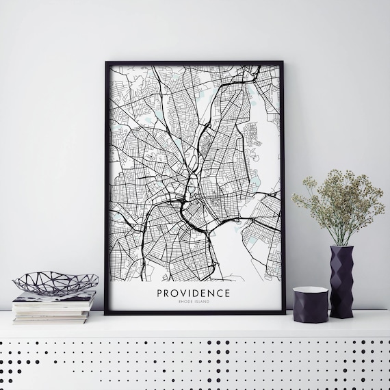 Providence Rhode Island USA Minimalist City Map Modern Decor Poster