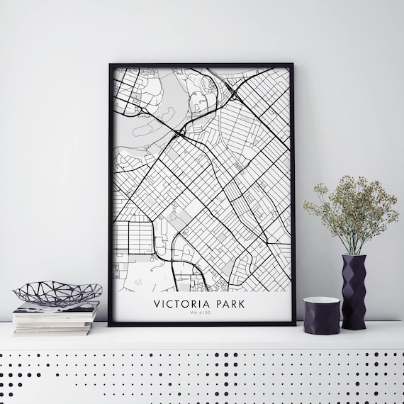 Victoria Park Perth Western Australia Bold Street Map Poster