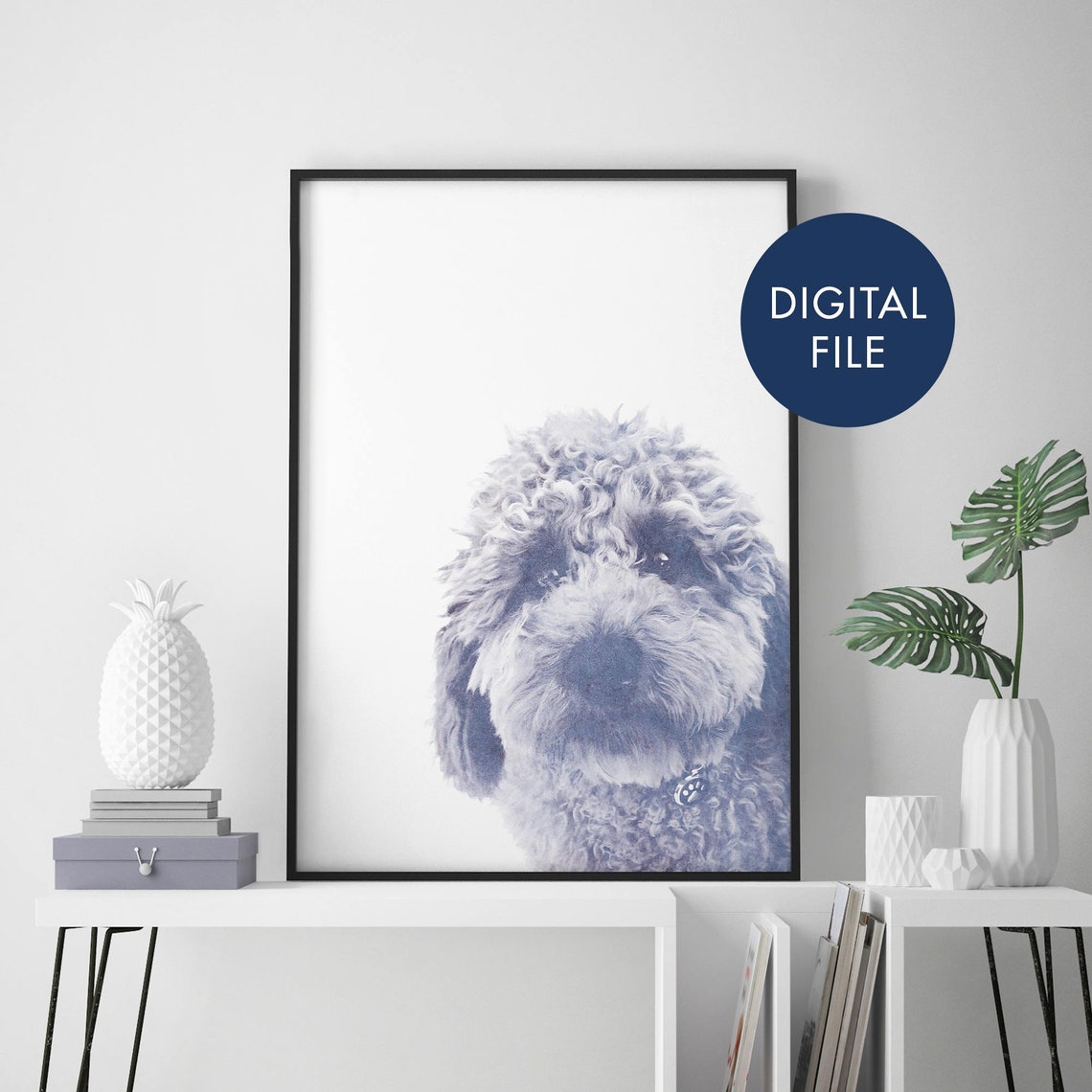 Cavoodle Puppy Watercolor Portrait Cute Dog Digital File Art Print
