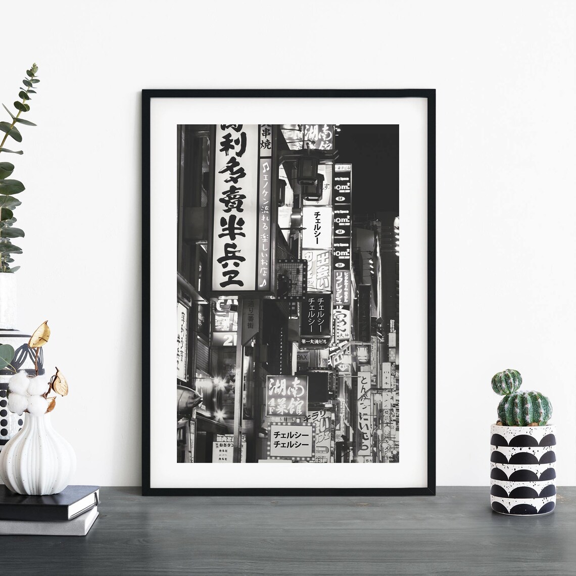 Kabukicho Tokyo Night Neon Signs Vertical Street Photo Print