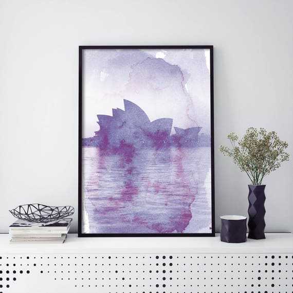 Sydney Opera House Watercolor Art Print, Travel Poster