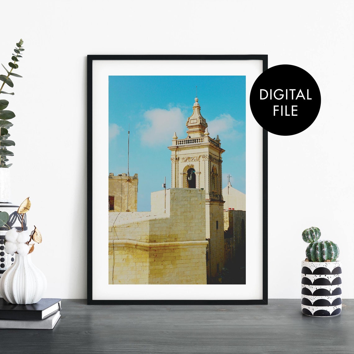 Citadel Gozo Malta Historic Tower Digital Download Photo Poster