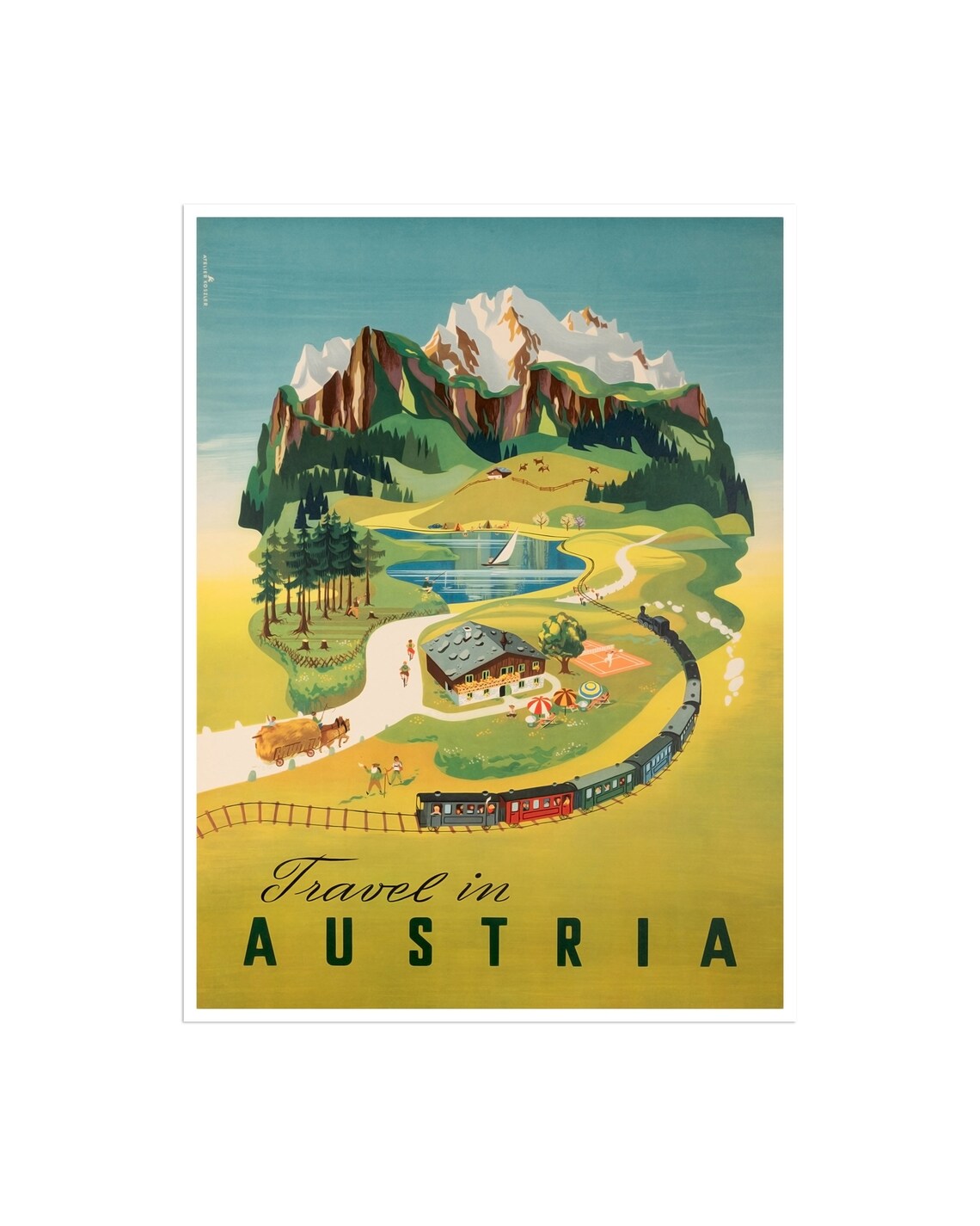 Austria Travel Poster, Art Print Home Decor