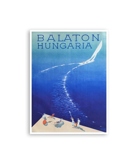 Lake Balaton Hungary Travel Poster, Wall Art