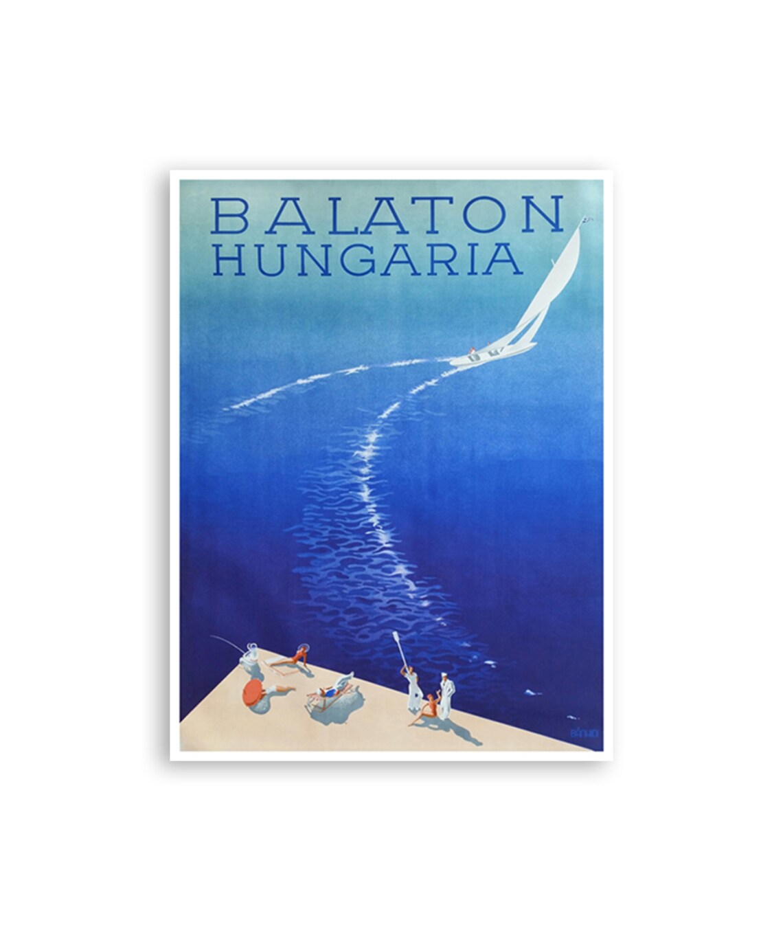 Lake Balaton Hungary Travel Poster, Wall Art