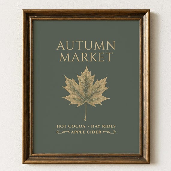 Fall Market Sign Autumn Farmhouse Art Print