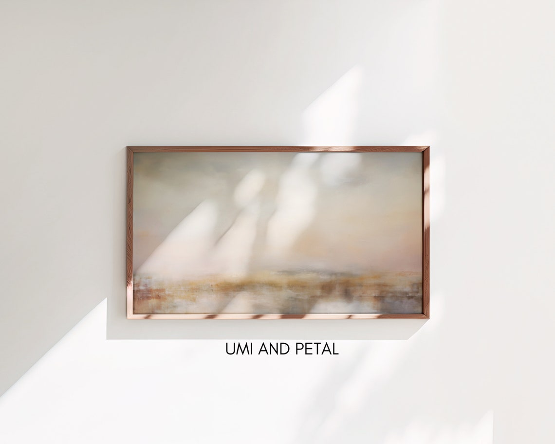 Blush Beige Abstract Horizon Minimalist Soft Neutral Art Poster - Image 3