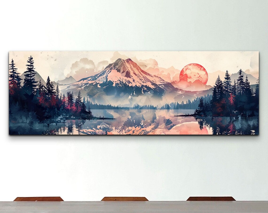 Klamath Mountain Mid-Century Modern Art Print