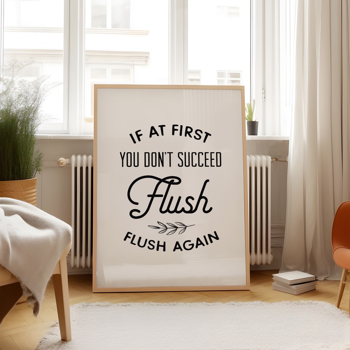 Funny Bathroom Signs Printable Bathroom Decor Funny Sayings Wall Art Prints Cute Toilet Sign Flush Flush Again Poster - Image 3
