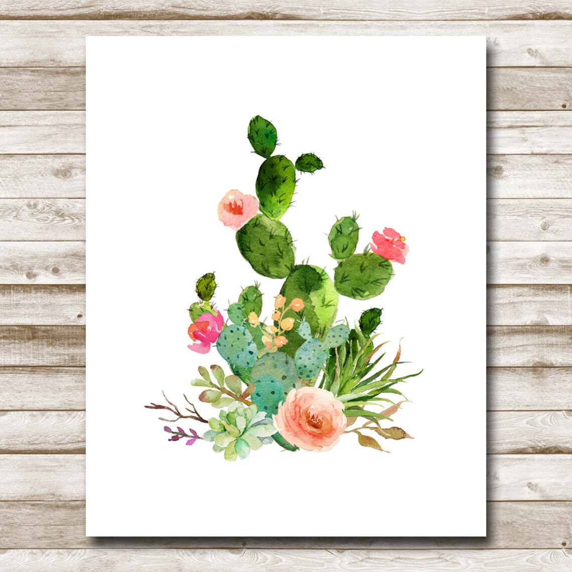 Cactus Bouquet Southwestern Floral Art Print - Image 4