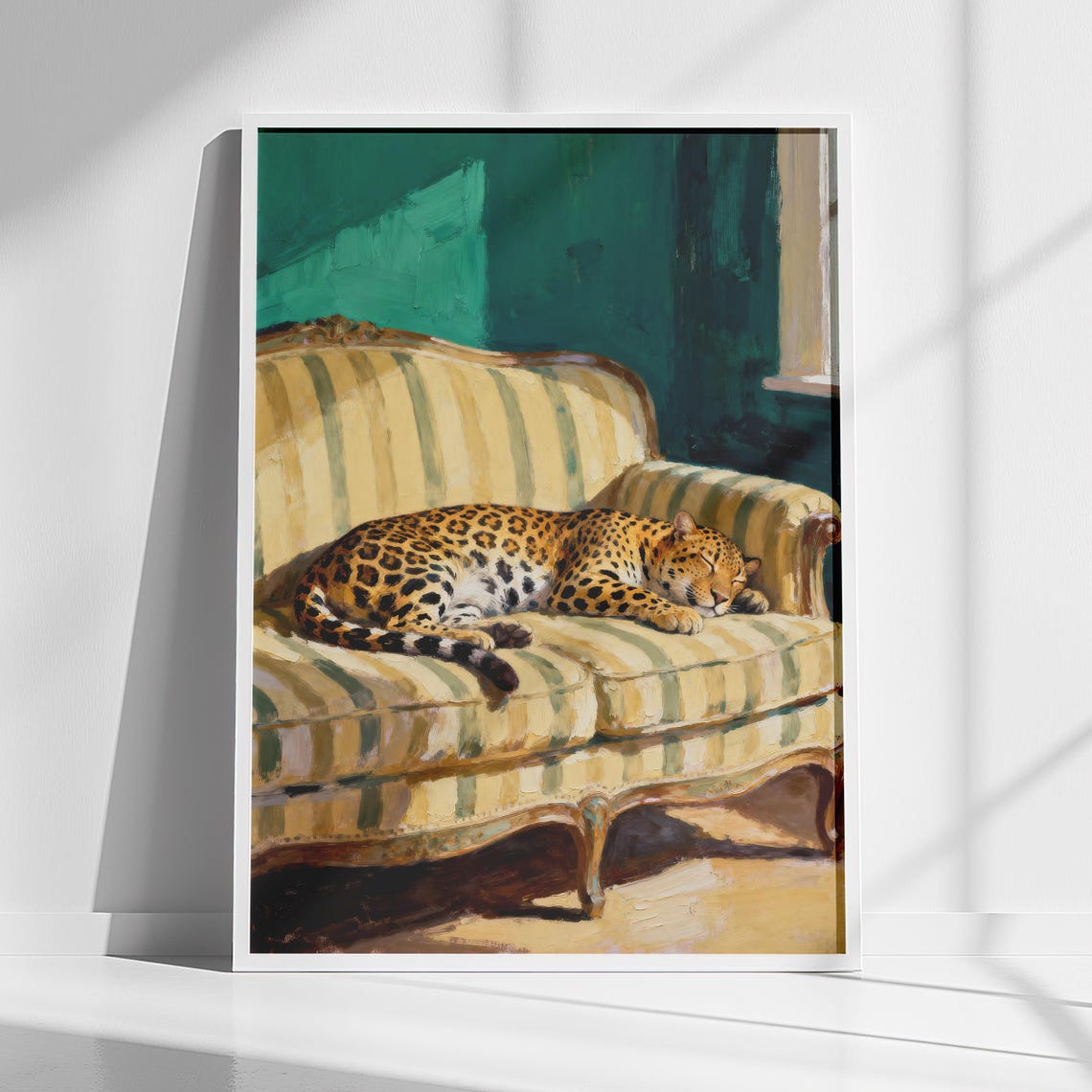 Leopard Wall Art Old Money Vintage Sofa Print Instant