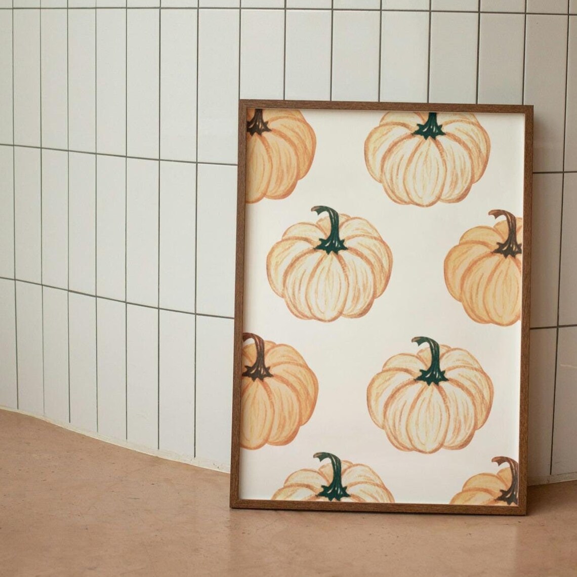 Pumpkin Watercolour Art Print, Modern Fall Decor