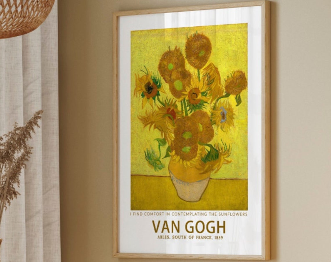 Van Gogh Sunflowers Arles 1889 Classic Art Reproduction Poster - Image 2