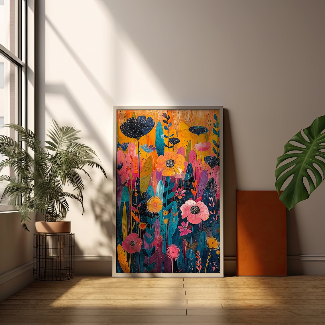 Wildflower Meadow Close-Up Maximalist Botanical Floral Wall Art - Image 2