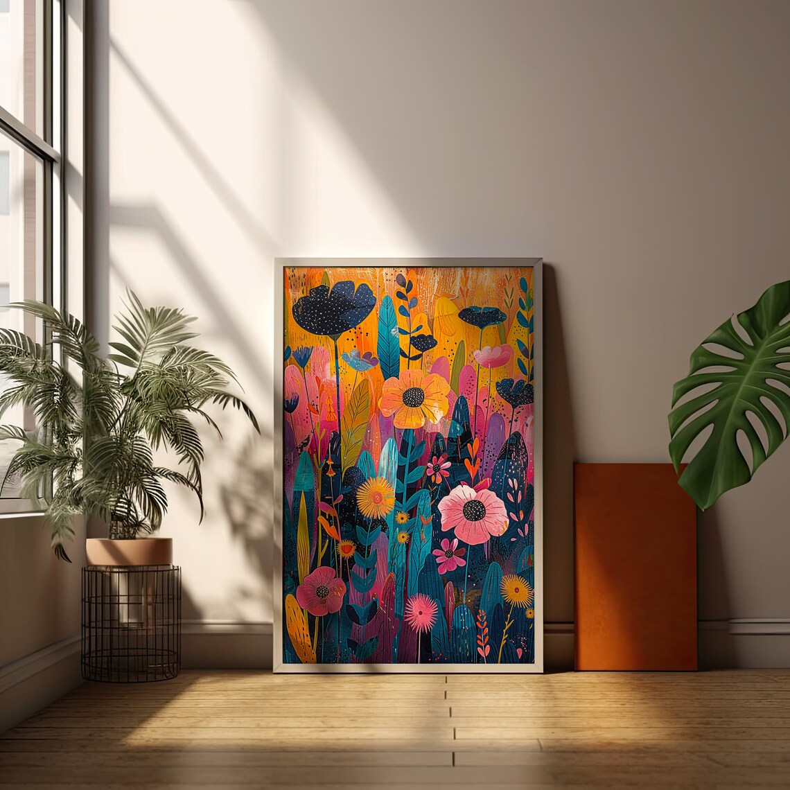 Wildflower Whimsy Maximalist Botanical Meadow Floral Wall Art