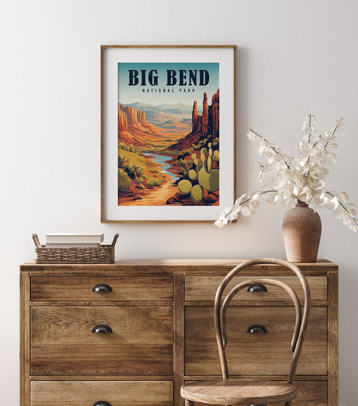 Big Bend National Park Desert Canyon River Cactus Travel Poster - Image 2