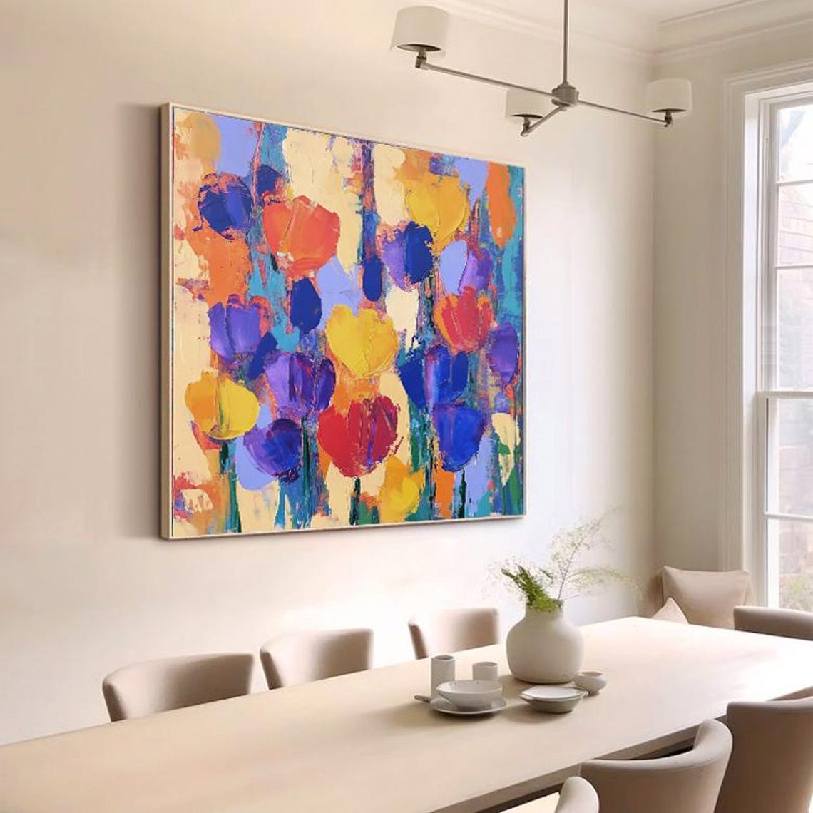 Abstract Tulip Field Bursting With Bold Multicolor Blooms Poster - Image 3