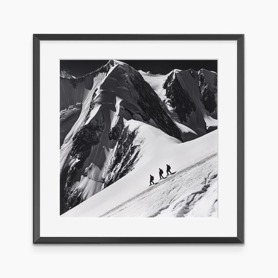 Ski Resort Art Photography Prints Wall Hotel Room Black And White Museum Quality Poster