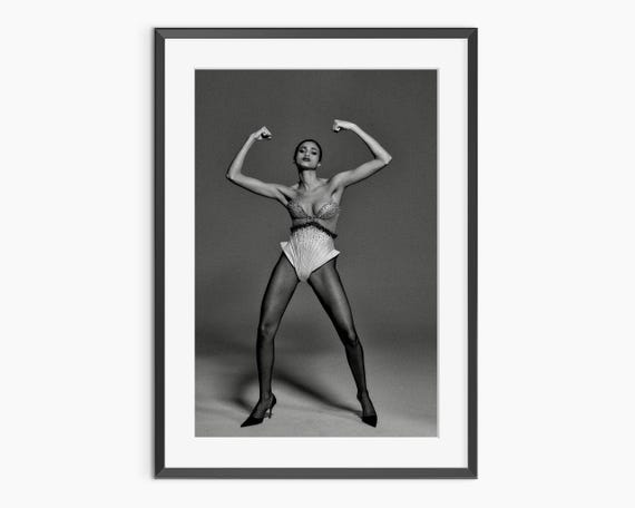Imaan Hammam Poster Photography Prints Black White Photos Fashion Art Shoot Museum Quality Photo Print