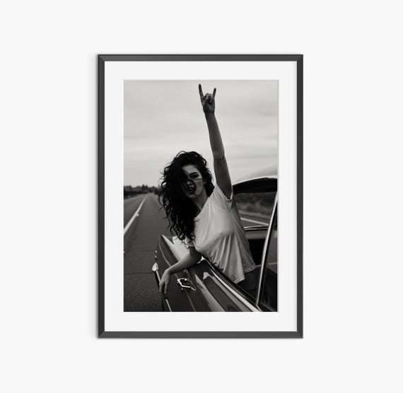 Sign Of The Horns Photography Prints Rock And Roll Fashion Wall Art Black White Museum Quality Poster