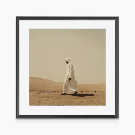 Man In Desert Photography Prints Wall Art Room Decor Living Museum Quality Poster