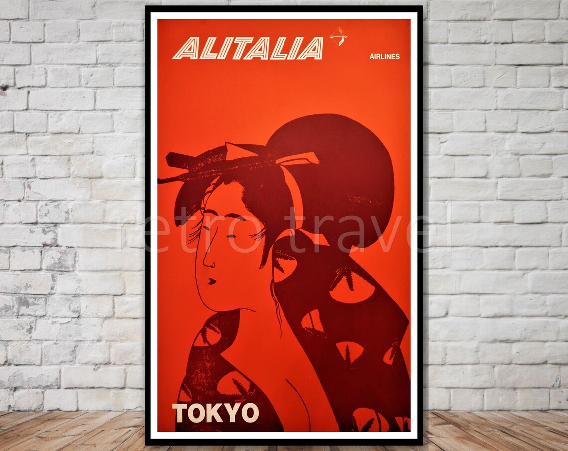 Tokyo Vintage Travel Poster, Japan Travel Art Print