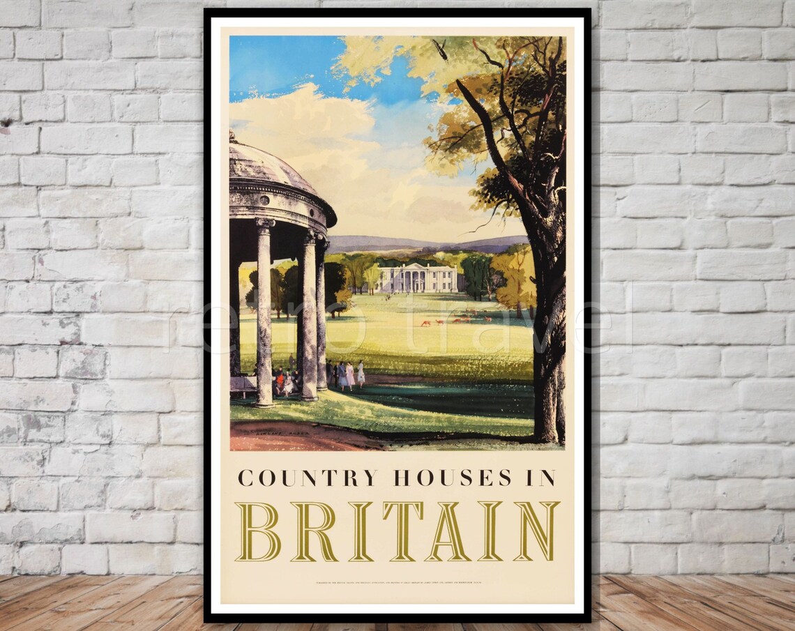 Britain Travel Poster, English Country House