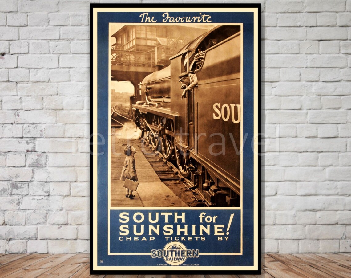 Southern Railway Travel Poster, Great Britain Rail
