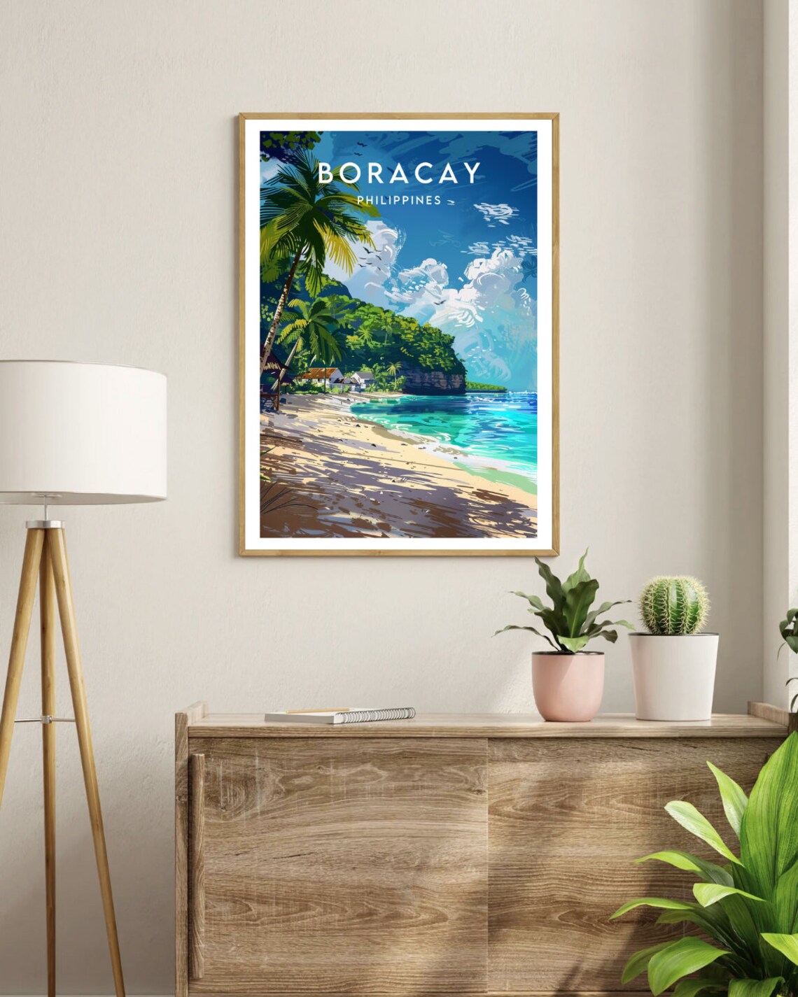 Boracay Philippines White Sand Beach Palms Island Travel Poster - Image 3