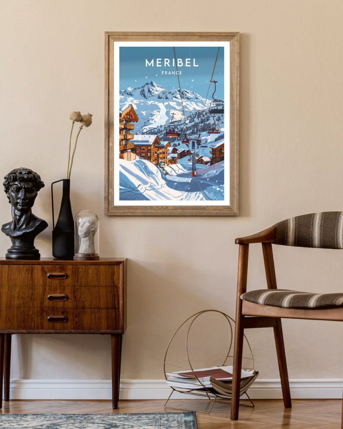 Meribel Travel Poster, France Ski Wall Art - Image 2