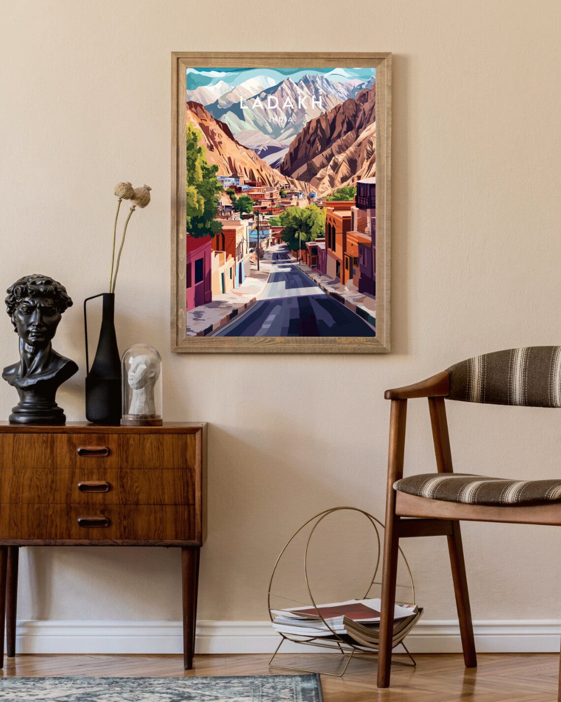 Ladakh India Mountain Town Snowy Peaks Himalaya Scenic Travel Poster - Image 2