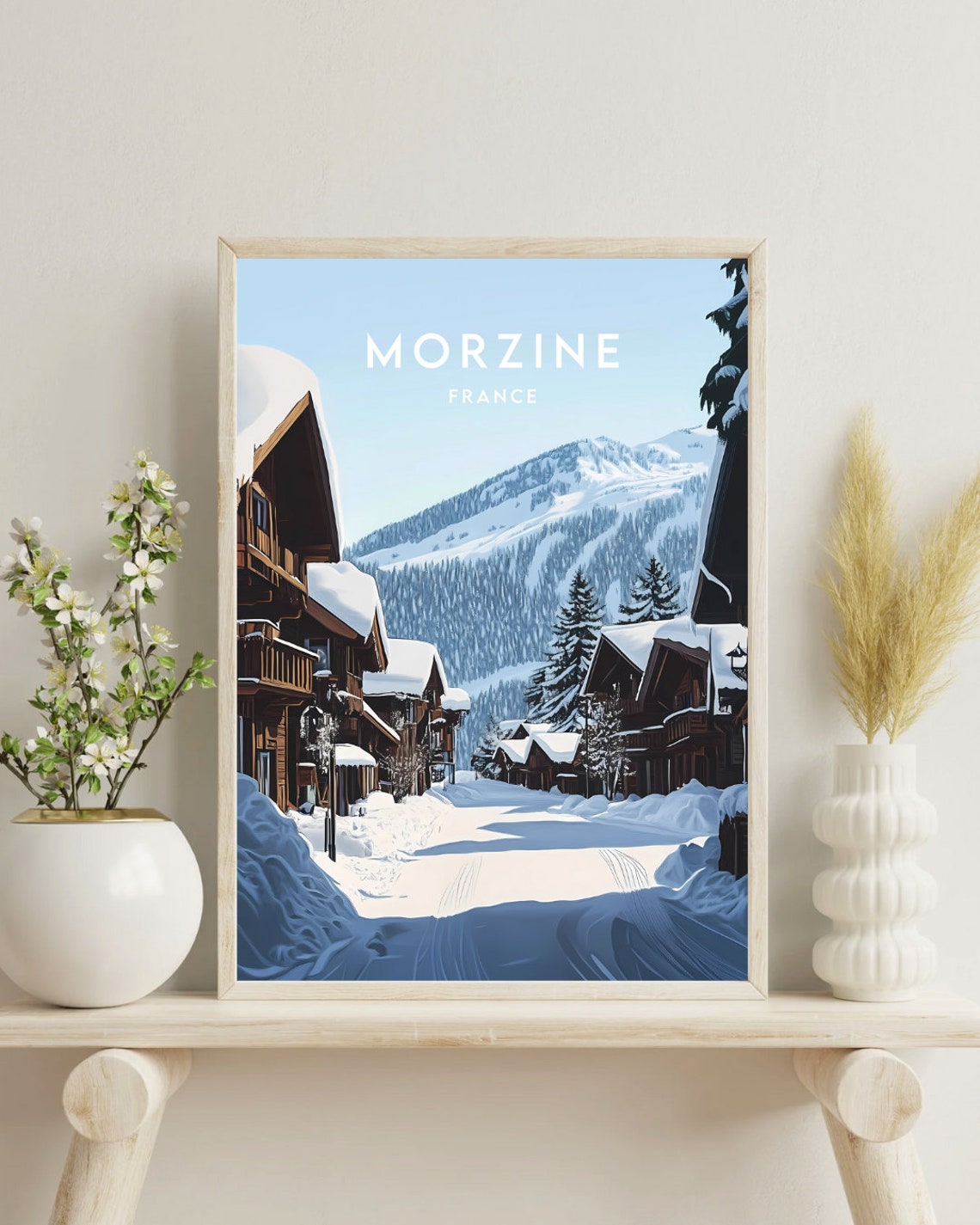 Morzine Travel Print France Morzine Poster France Poster Travel Wall Art France Print France Europe Morzine Wall Art Skiing Print - Image 4