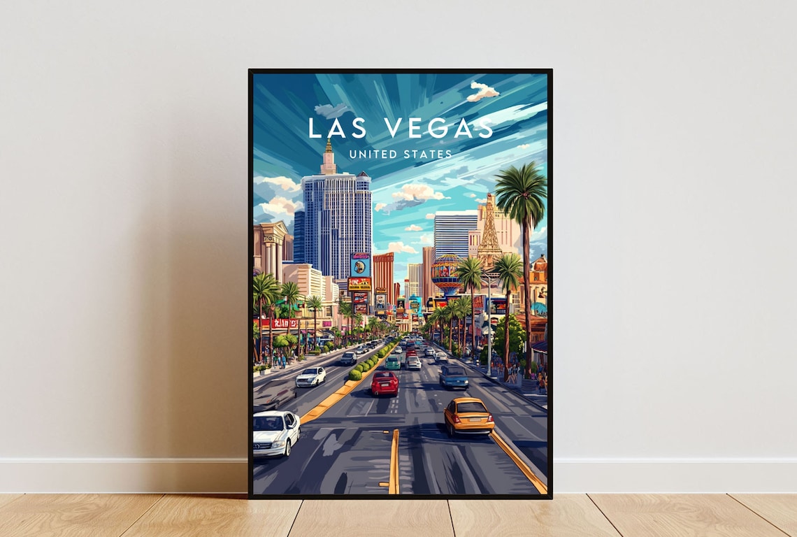 Las Vegas Travel Poster, United States Travel Art