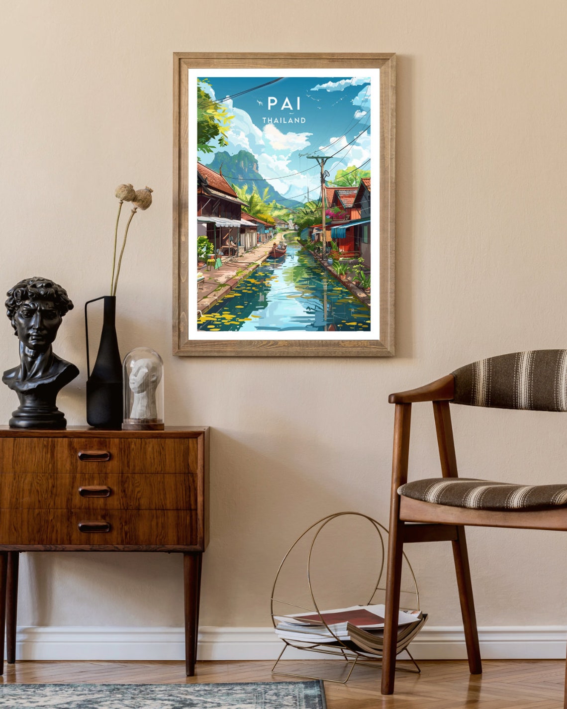 Pai Travel Print Thailand Pai Poster Thailand Poster Travel Wall Art Thailand Print Pai Thai Poster North Thailand Home Wall Decor - Image 2