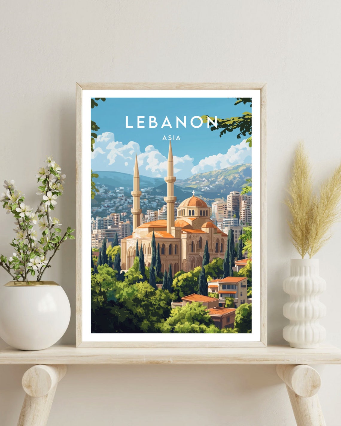 Lebanon Travel Print Asia Lebanon Poster Travel Wall Art Lebanon Print Lebanon Asia Asia Poster Lebanon Wall Art Beirut Poster - Image 4