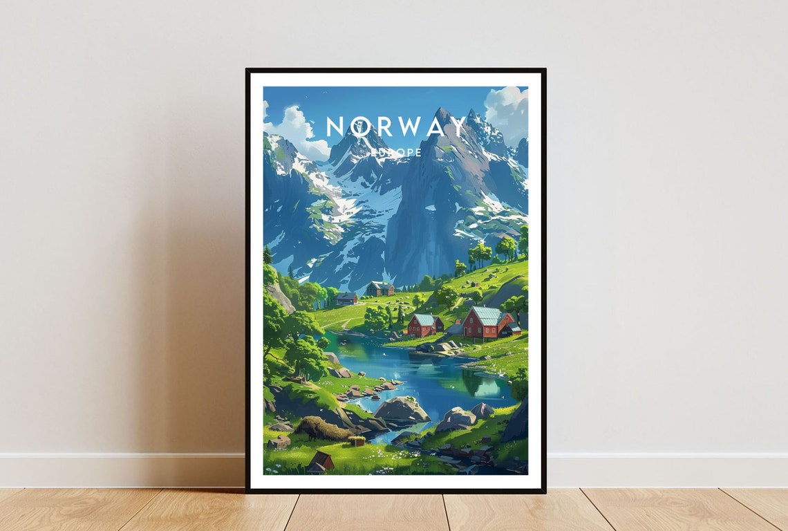 Norway Travel Print Europe Europe Poster Norway Poster Travel Wall Art Norway Print Poster Norway Europe Oslo Scandinavia Fjords