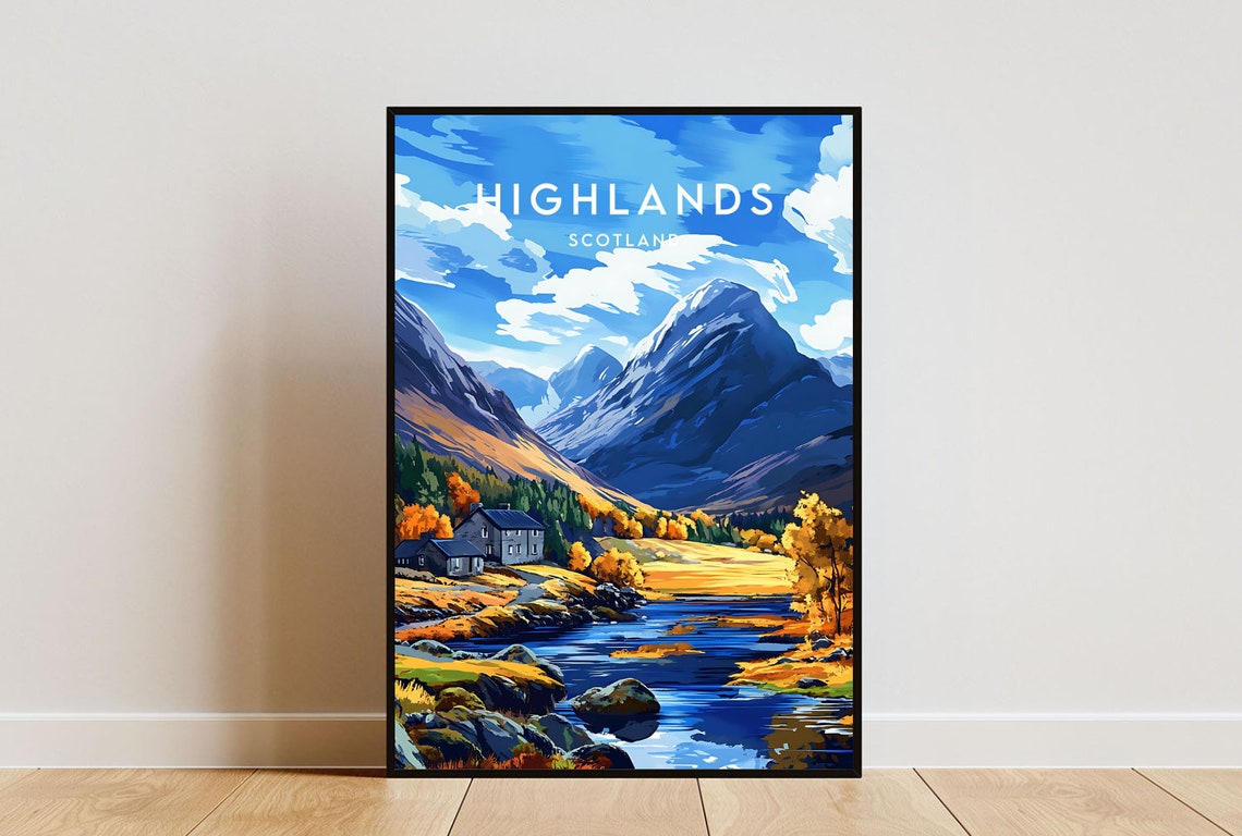 Scottish Highlands Travel Print Scotland Highlands Poster Scotland Poster Travel Wall Art Scotland Print Poster Scotland Highlands