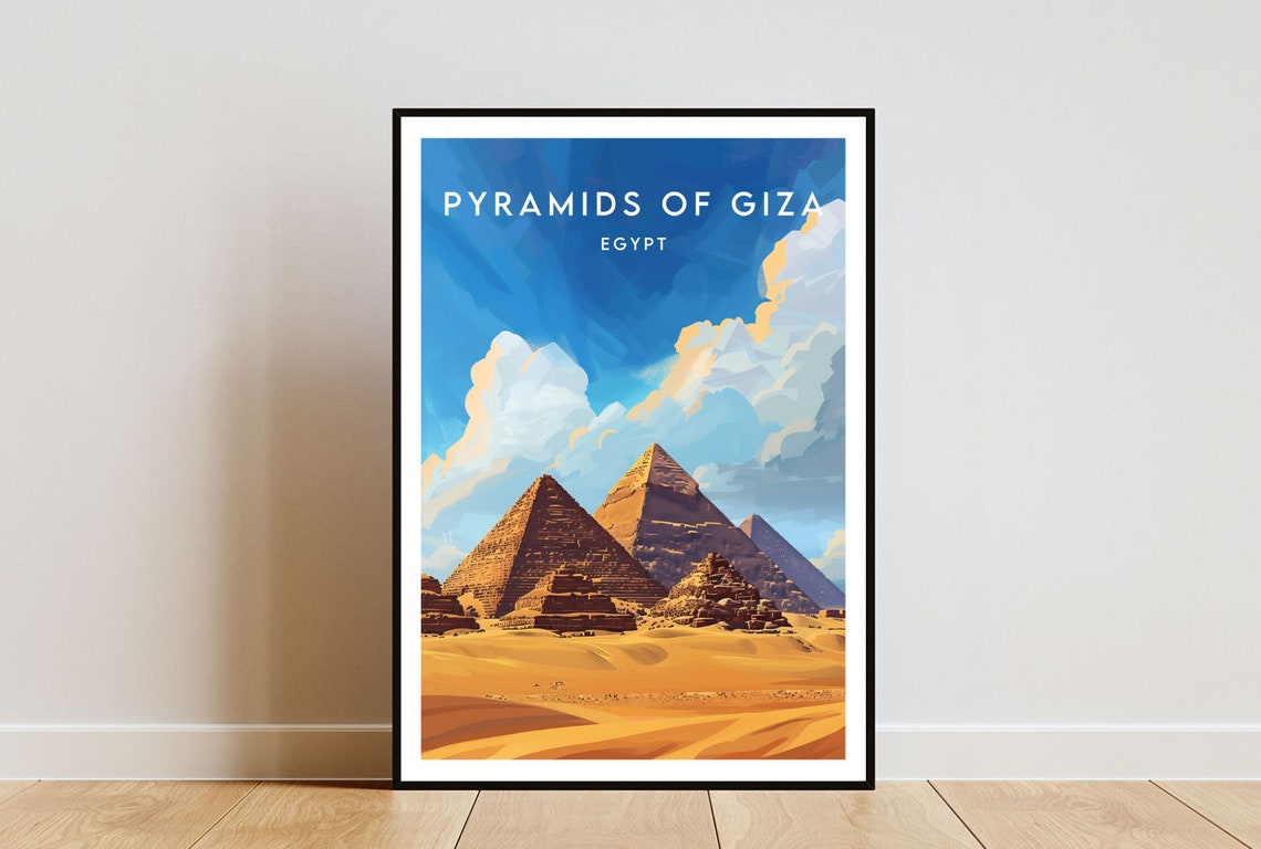 Pyramids Of Giza Travel Print Egypt Pyramids Of Giza Poster Egypt Poster Wall Art Egypt Print Pyramids Of Giza Wall Art Egypt Africa