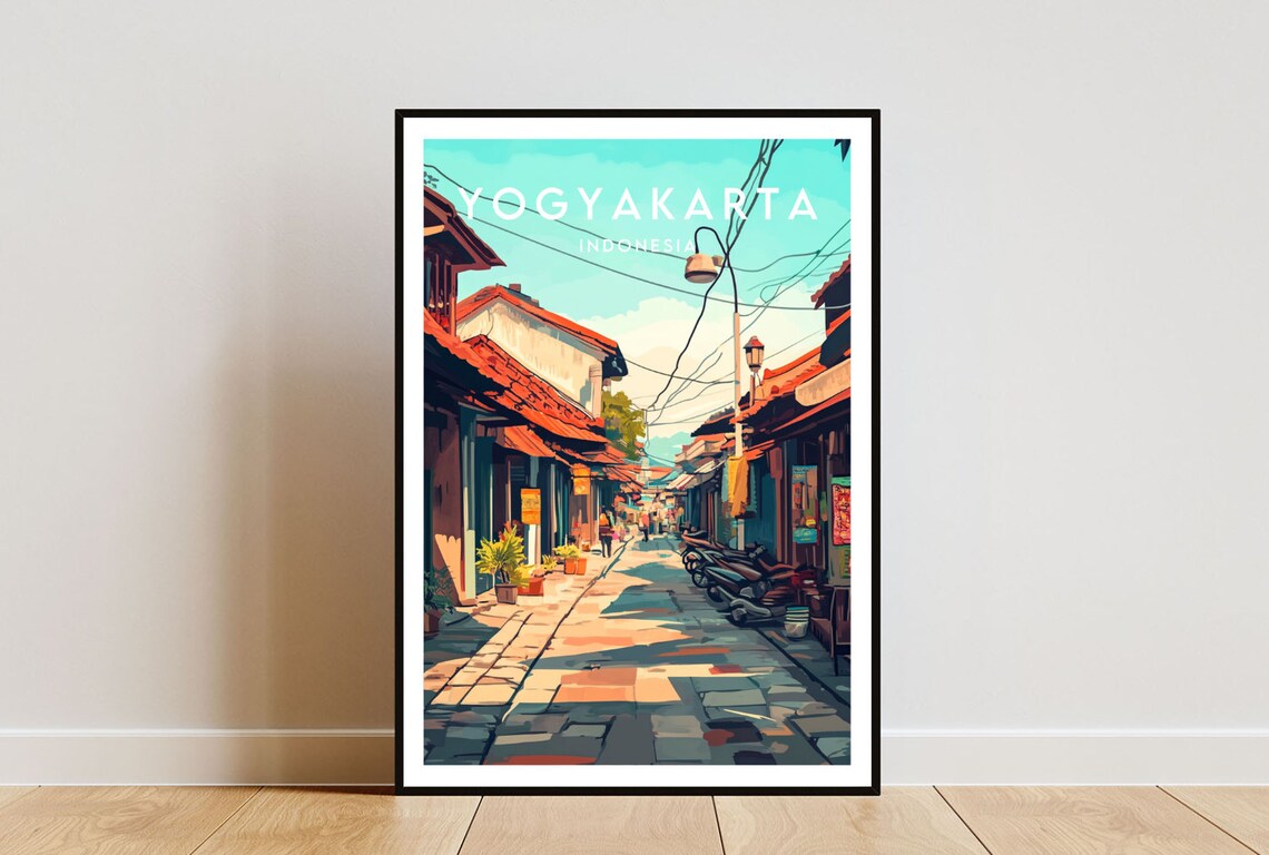 Yogyakarta Indonesia Old Town Street Heritage Shophouse Poster