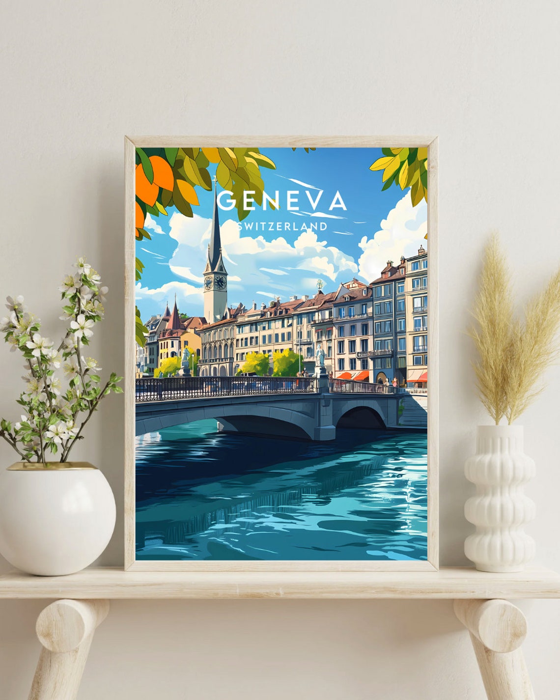Geneva Travel Print Switzerland Geneva Poster Switzerland Poster Travel Wall Art Switzerland Print Switzerland Europe Geneva Print - Image 4