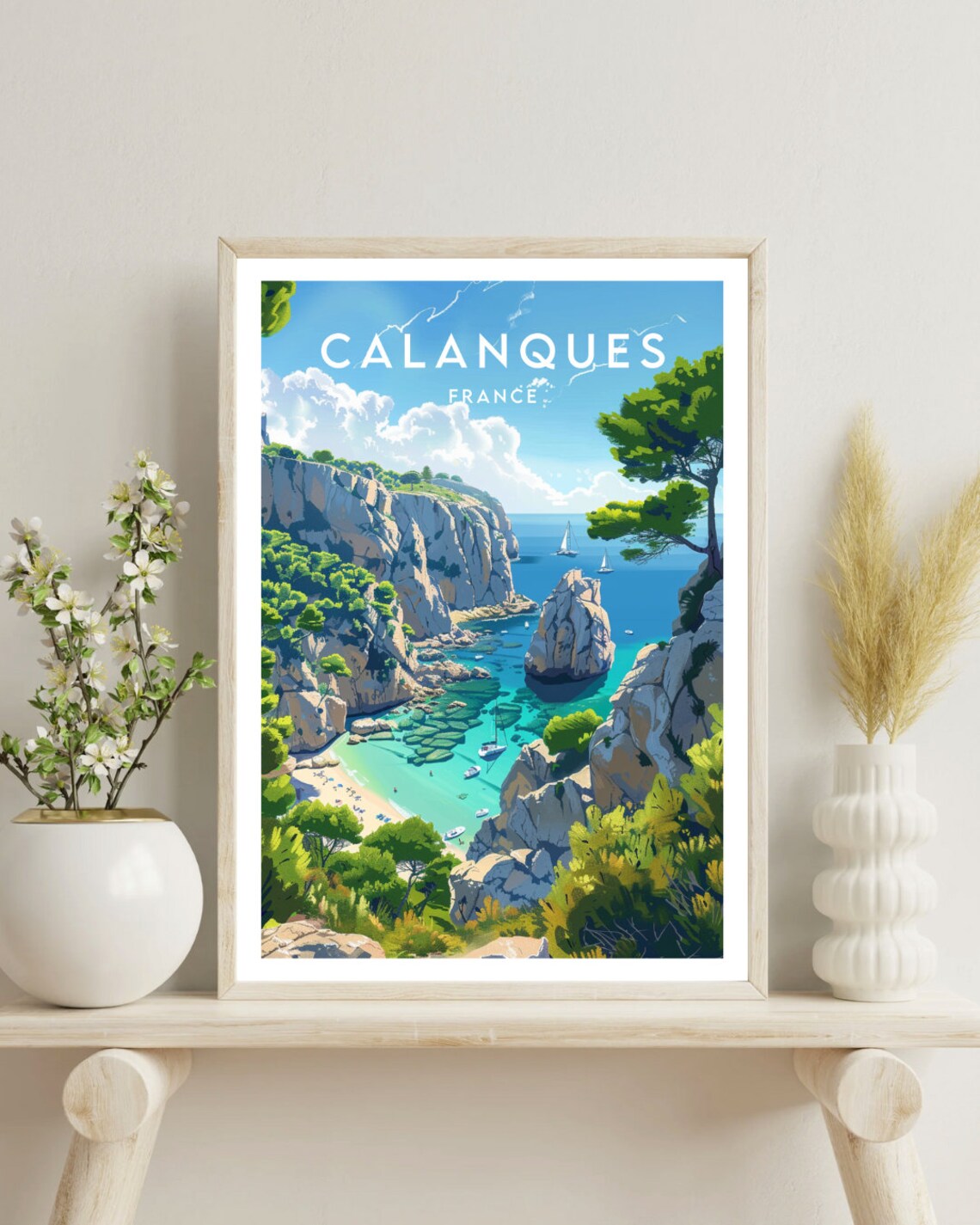 Calanques Travel Poster, France Europe Wall Art - Image 4