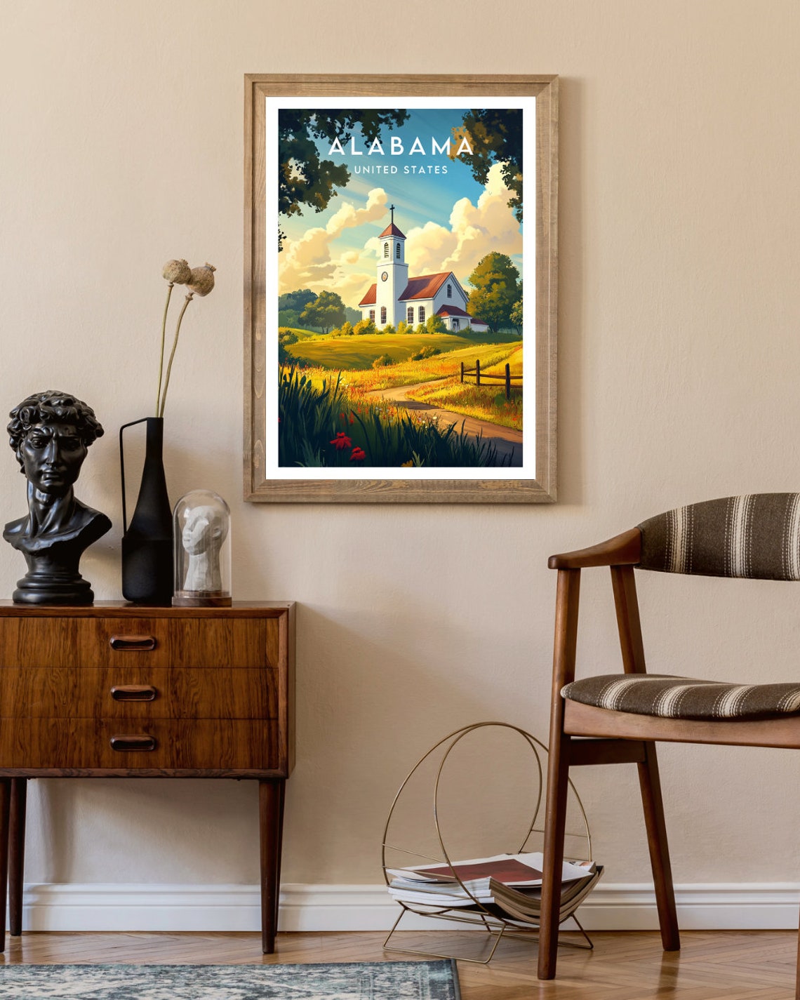 Alabama Travel Print United States Alabama Poster America Poster Travel Wall Art America Print Poster America Alabama Wall Art Usa - Image 2